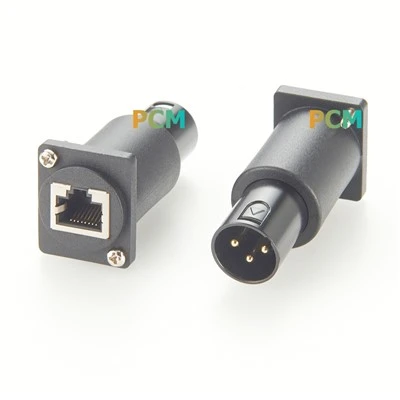 DMX 3pinový adaptér XLR na panel RJ45