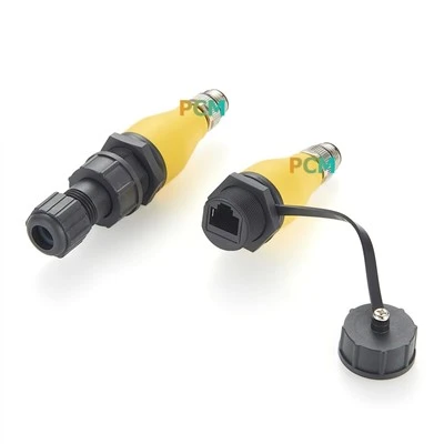 Spájka IP67 M12 so 4 kolíkmi D kód na RJ45 8konektor rozhrania P8C s ochranným krytom
