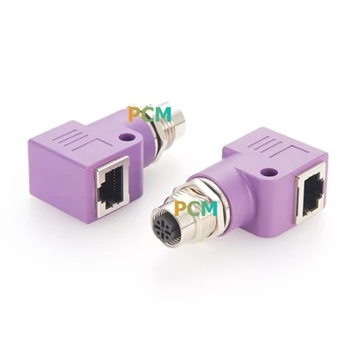 M12 kruhový konektorový panel namontovaný na RJ45