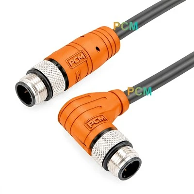 Pravouhlý ethernetový kábel M12 D Code Samec na RJ45 Samec