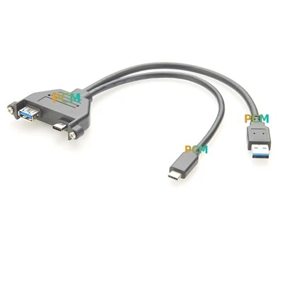 Panel Mount USB 3.0 And Type-C Dual Port Cables